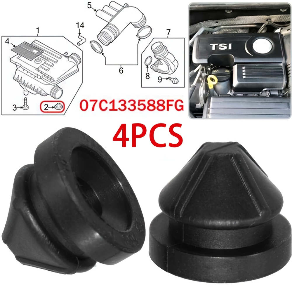TEMU 4pcs Automotive Engine Cushion Rubber Gasket Set, Air Filter Housing Cover, Rubber Gasket, Hood Cushion Pad, 07c133588fg. Suitable For A1, A3,