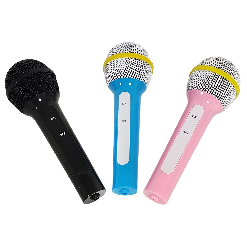E-shop 3er-Set Kunststoff Simulationsmikrofon Requisiten - Fake Mikrofon Modelle für Bühnenauftritte, Partys, Redefähigkeit Üben und Foto Requisiten