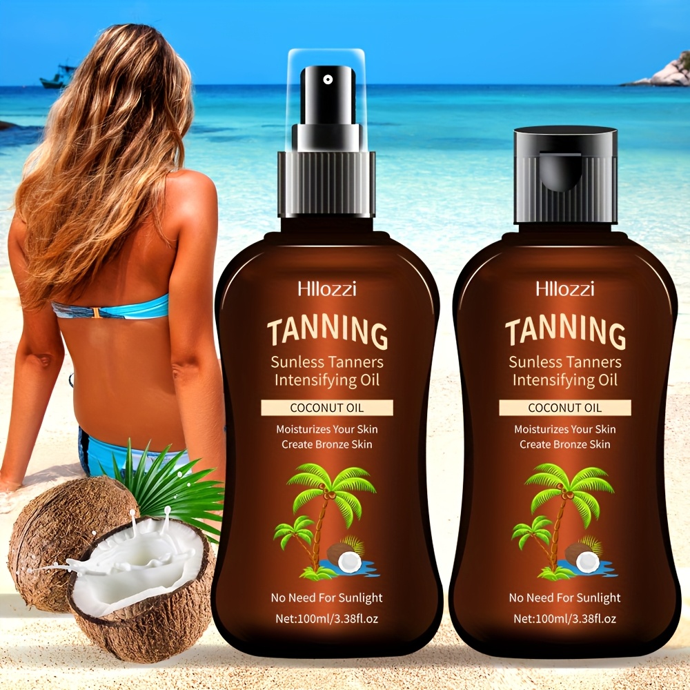 100  38fl oz coconut tanning oil self tanner waterproof tanner   tanner indoor tanner   tanner hydrating moisturizing   spray bottle and   bottle   convenient to carry oxybenzone free coconut tanning oil