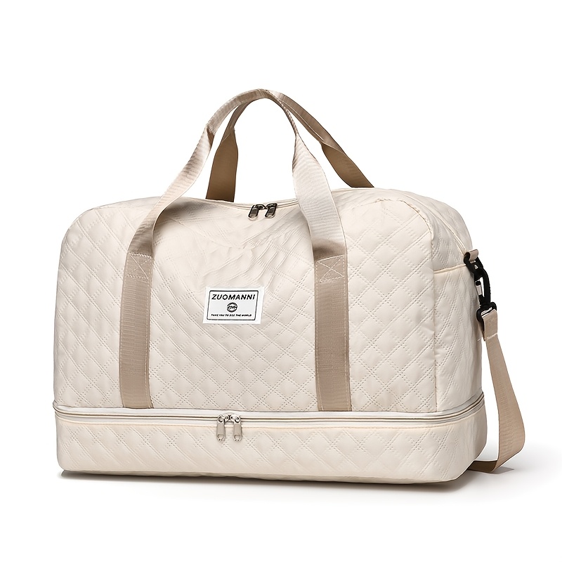 TEMU Oversized Duffel Bag | Stylish & Durable, Compartment, Multi-functional Carry, Dry Wet , Side Pockets, Elegant Nylon With Laptop Sleeve