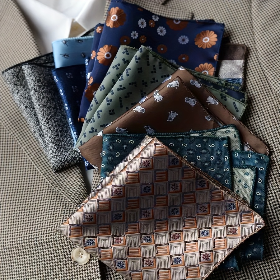 Mantieqingway Mens Handkerchiefs 8.66'' Cotton Solid Hankies With Pocket Squares Holder For Suit, Daily Wedding Party Banquet (1 Pcs - Black) At Men's Clothing Store