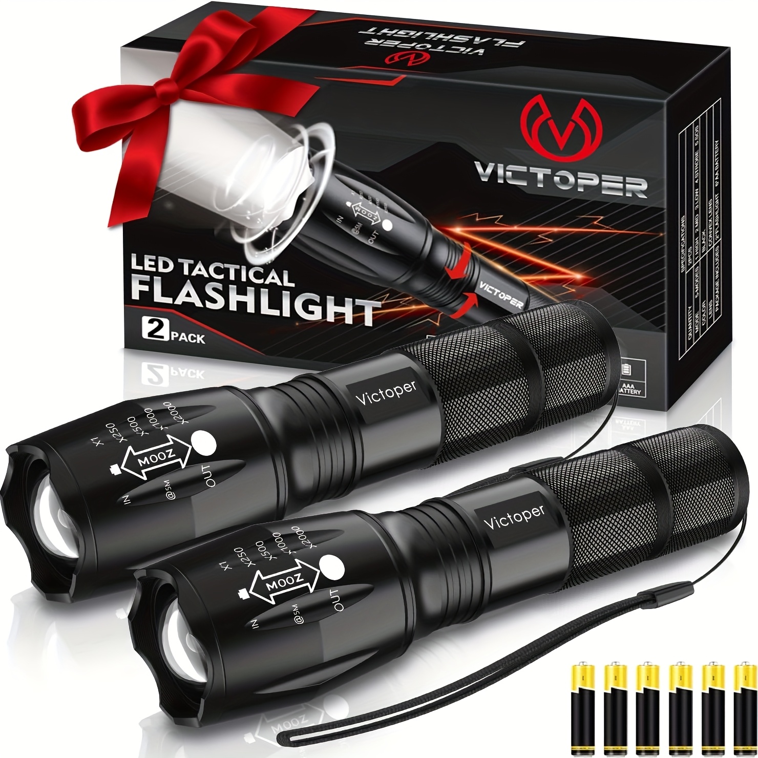 

Buy 1 , Total 2pcs Multifunctional Hand Battery Powered With 6 Light , Handheld Flashlight, Emergencies, Camping, Outdoor