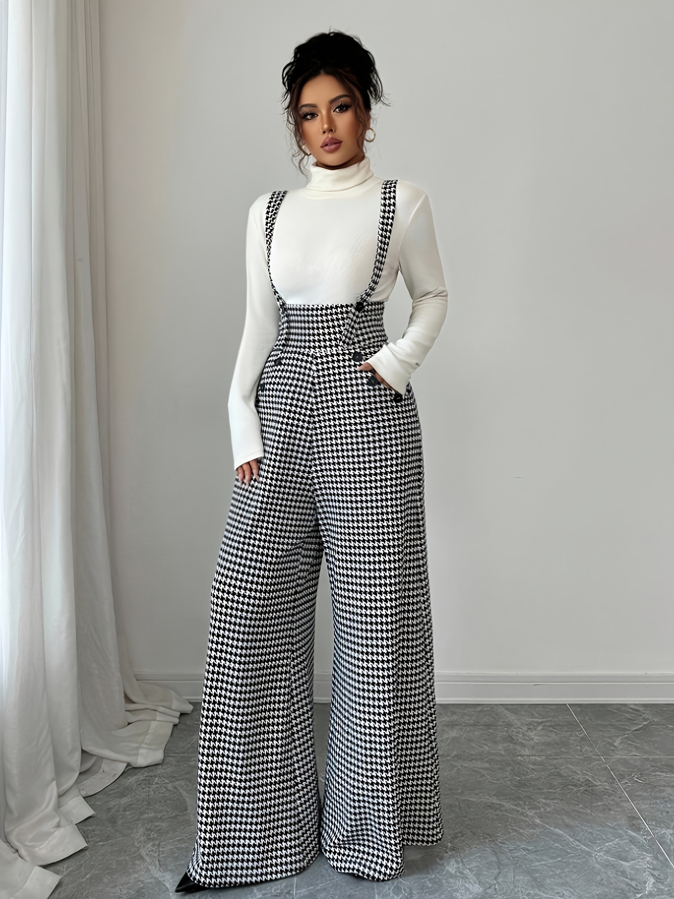 Latest Style Women's Random Print Wide-Leg Overalls Pants