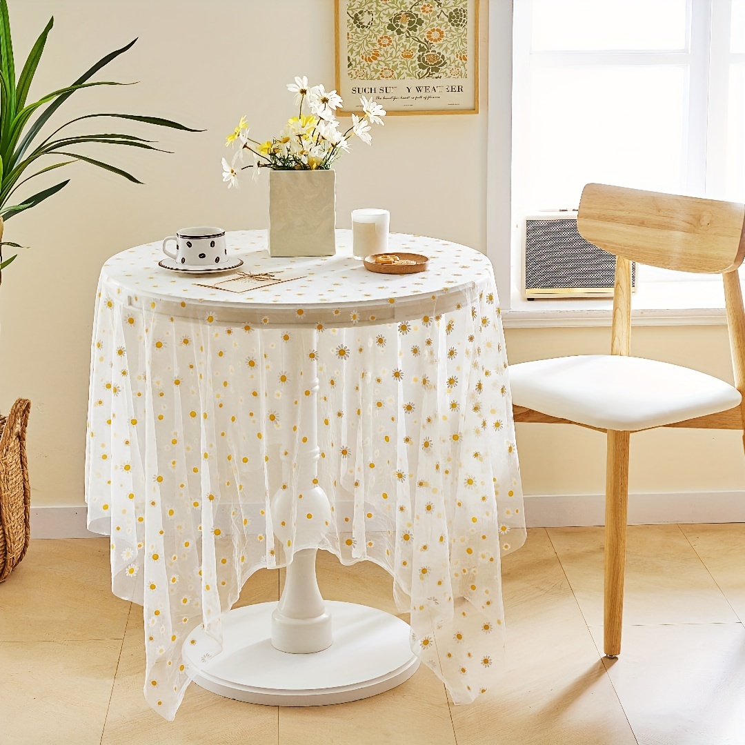 

Elegant Daisy Lace Tablecloth - For Home, Farmhouse Decor & - Dining, Coffee Tables, And More