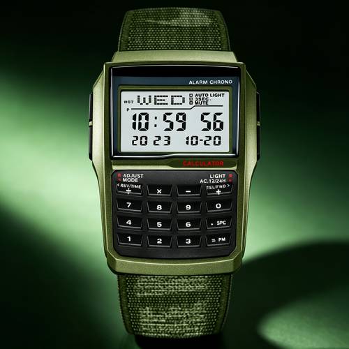imagem do item relógio calculadora telefone livro de números relógio eletrónico masculino desportiva de nylon