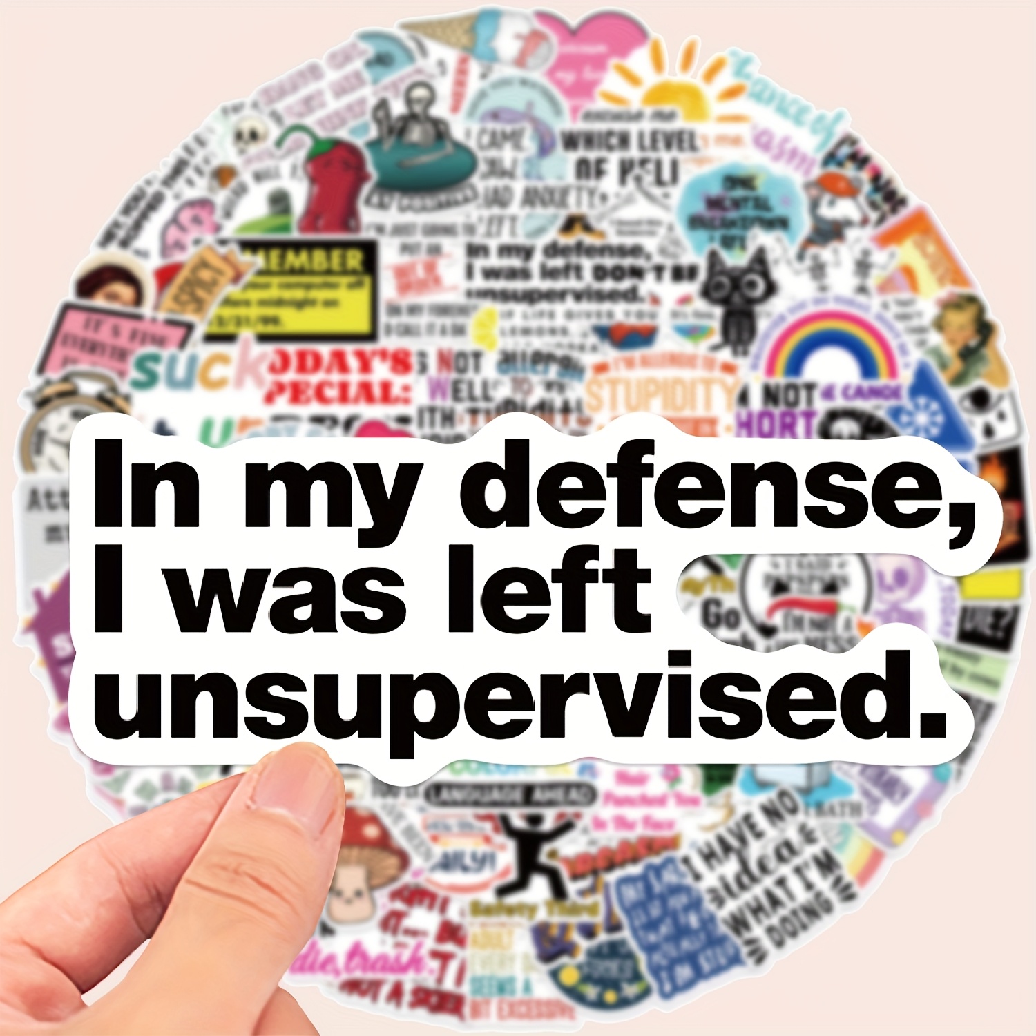 TEMU 100peças de Vinil Adesivos de Humor - Textos e Decorações de Linguagem Engraçadas para Notebooks, Celulares e Notebooks - Autocolantes,