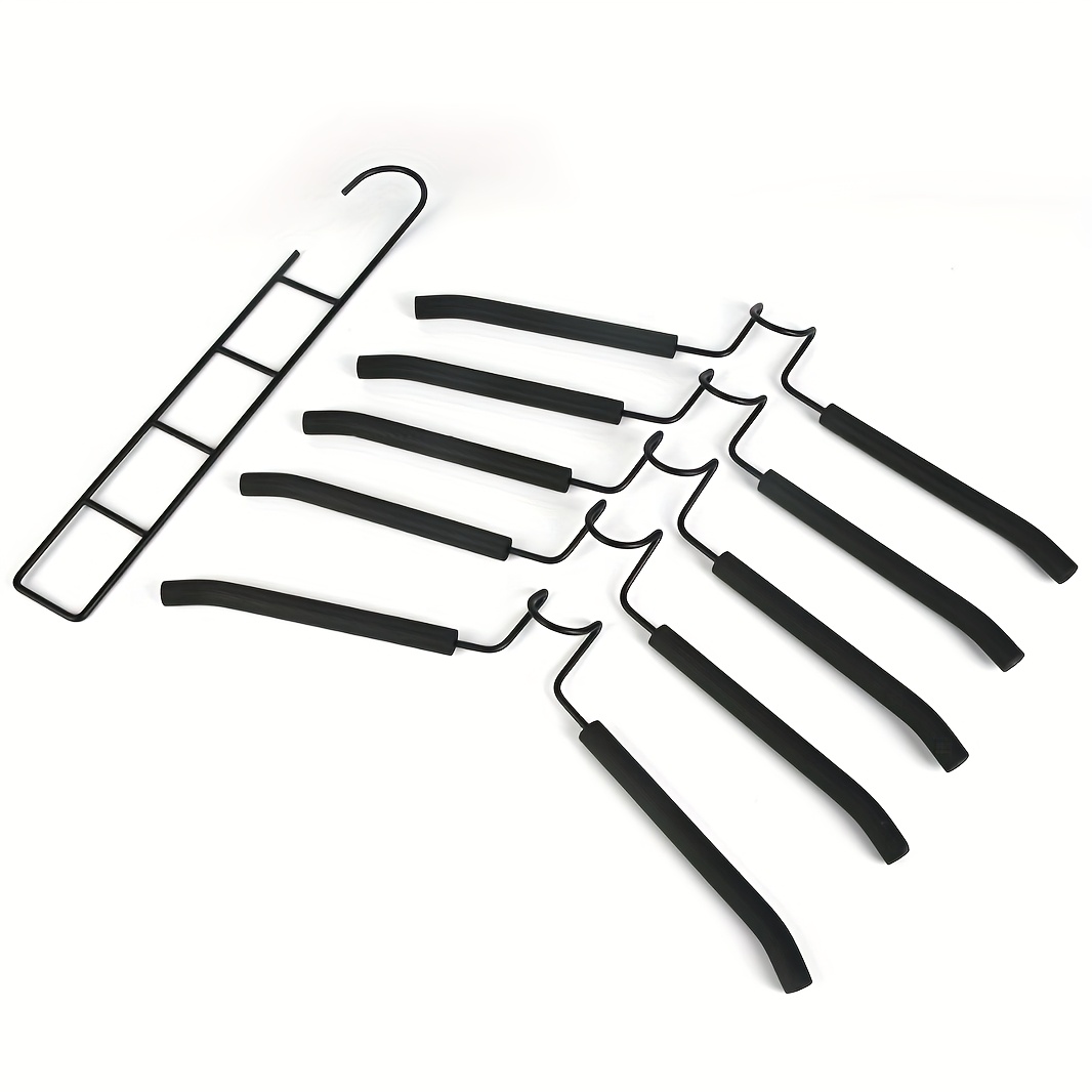 Image of 5-layer Magic Hanger With , Heavy-duty Plastic. Space- Closet Organizer, 5 Shelves. Suitable For Suits, Shirts Etc. For Home, Dorm, Bedroom, Bathroom. Wrinkle-free Hanging.