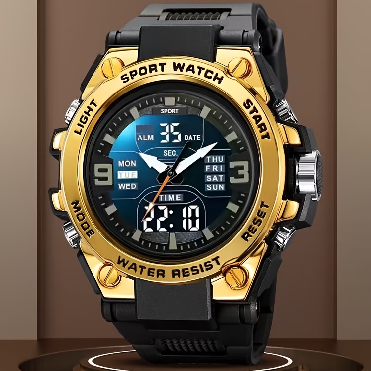 New Multi-Function Sports Watch with Dual Display, Luminous Electronic Quartz Alarm Clock, Stylish Digital Watch