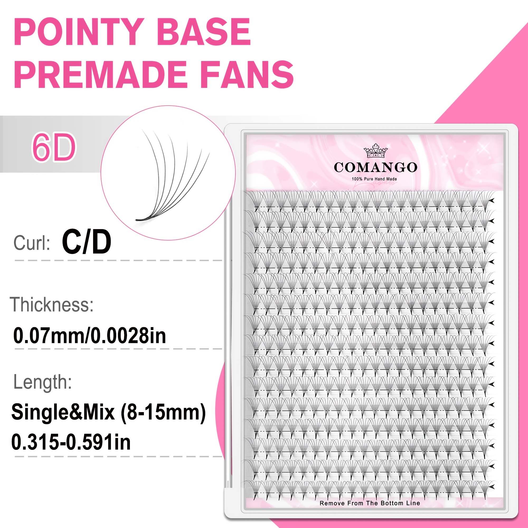 300 Fan Handmade Volume Eyelashes Pointy Base 0.07mm/0.05mm 6d-16dw Shape Long Lasting Soft Premade Fans Extension