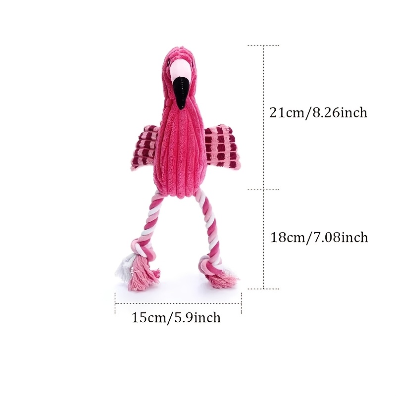 TEMU Jouet chiot en peluche interactif couineur, robuste et doux, idéal pour le tir à la corde et le , couineur intégré, corps résistant aux