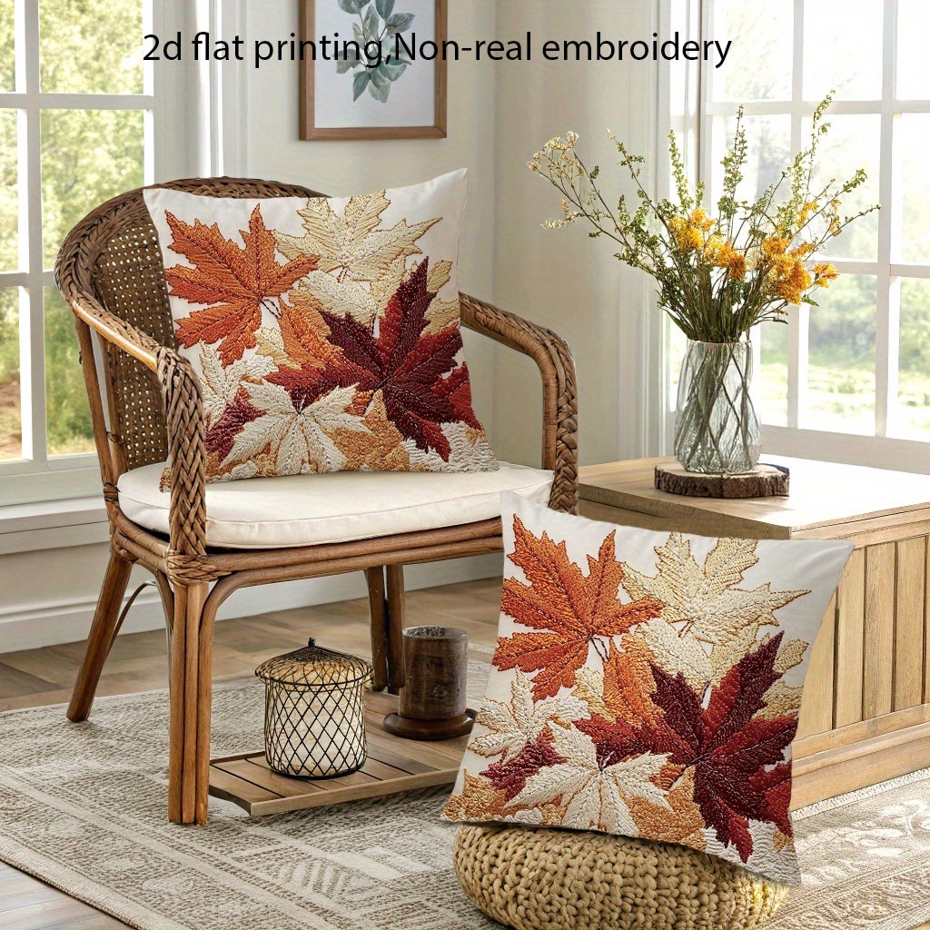 2pcs throw pillow covers realistic maple leaf Temu Finland