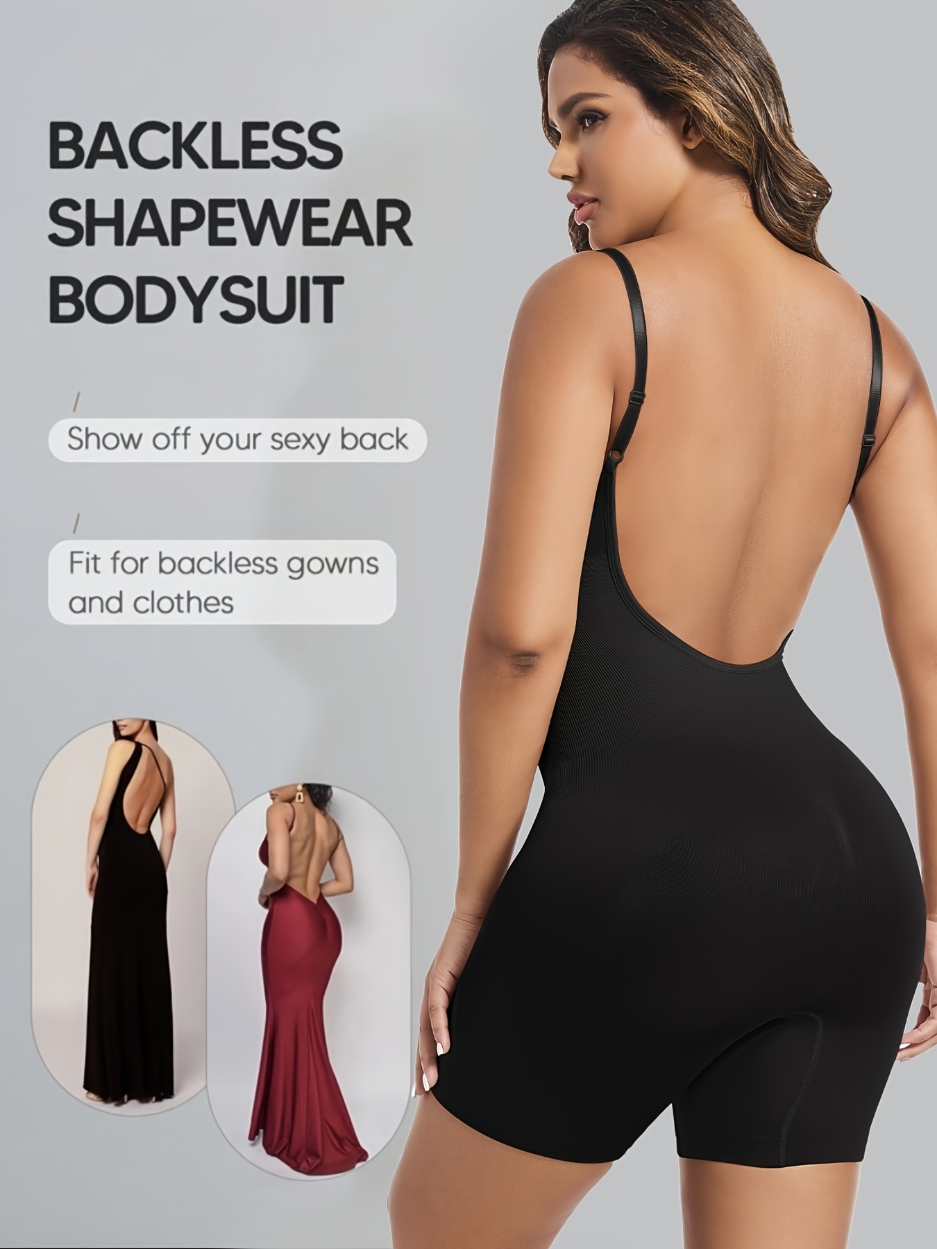 Backless bodysuit with support on sale