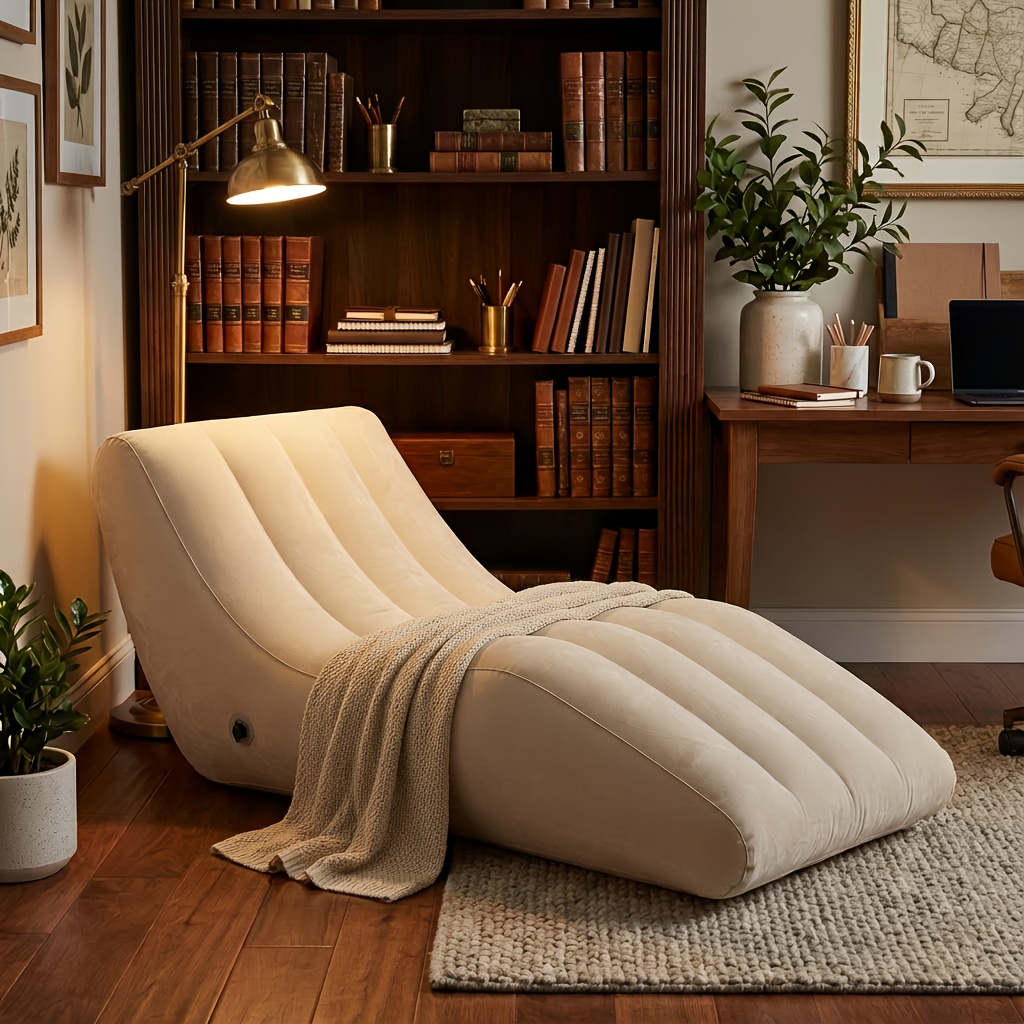 Thickened Inflatable Chaise Lounge – Comfortable Support for Extended Sitting, Quick Inflation And Space-Saving Storage, Durable for Indoor/Outdoor Use, Perfect for Reading, Camping, Picnics And Home Relaxation