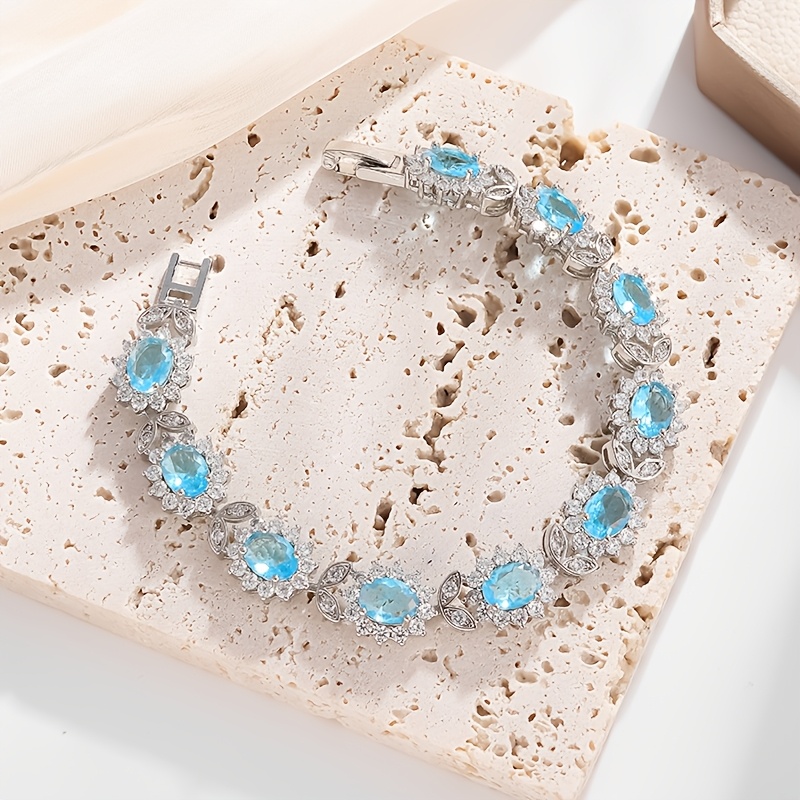 Women's Elegant Sunflower Cubic Zirconia Chain Bracelet