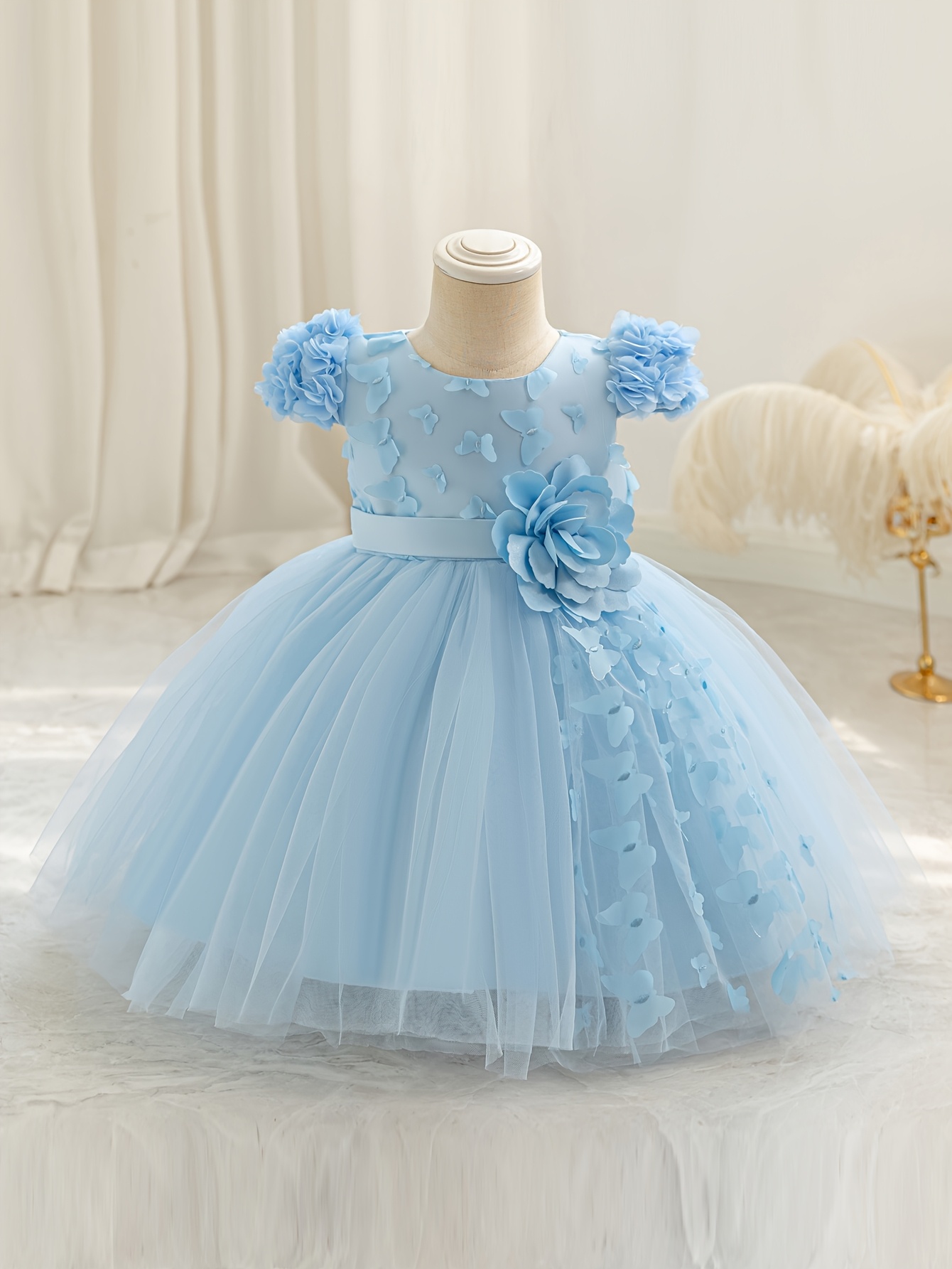princess polly baby blue dress Girls Light Blue Dress - Sparkly Tulle main image 0