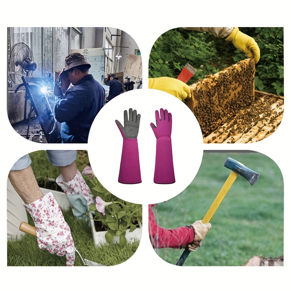 a pair gardening gloves long sleeve women men thorn proof - Temu