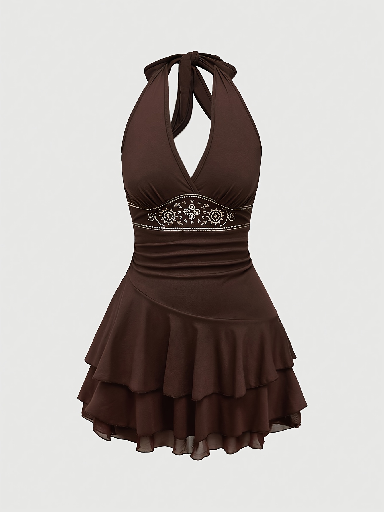 embroidered shift mini dress Women's Embroidered Maxi Dress XS main image 1