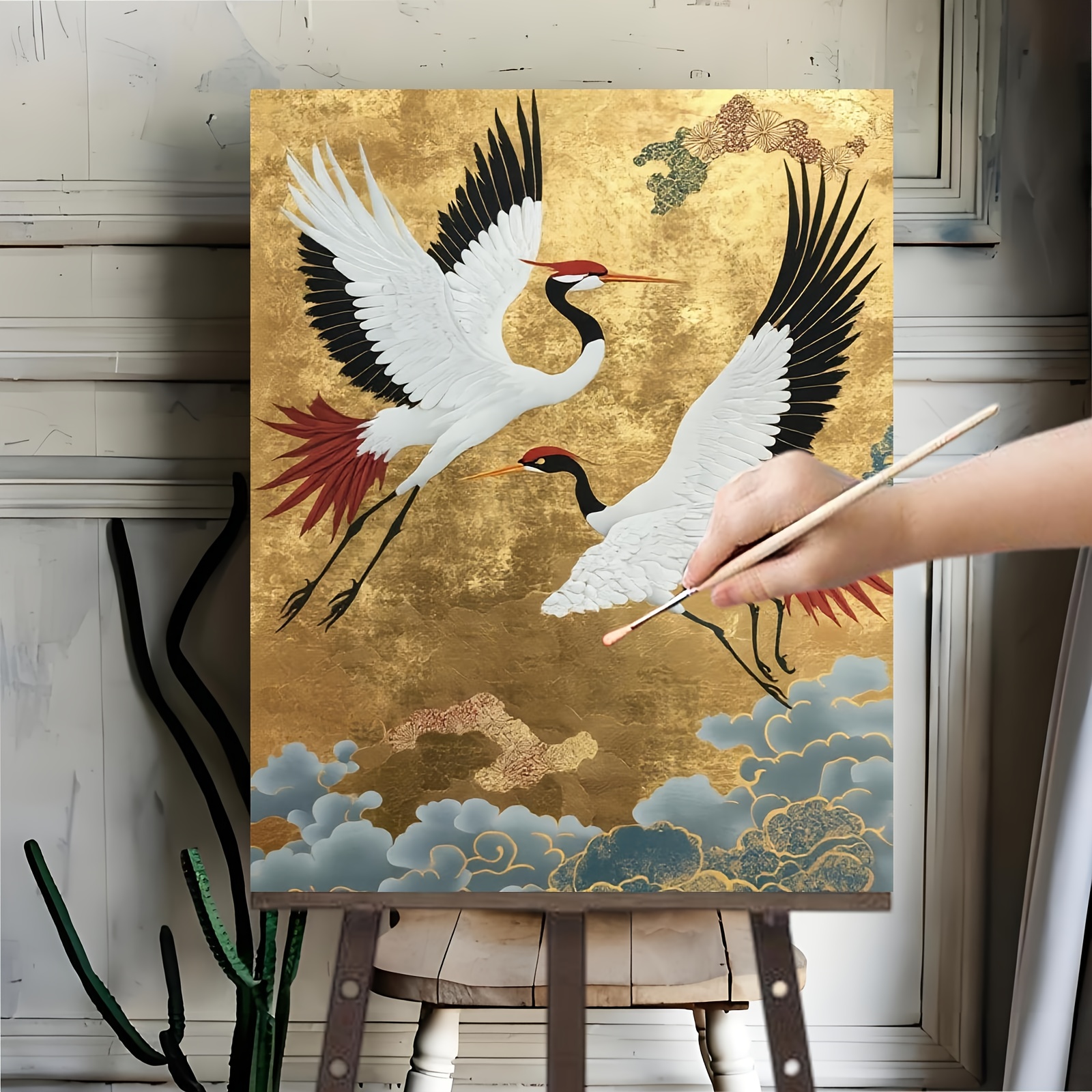 DIY Ölgemälde Nach Zahlen – Grauer Wolf, 40x50 Cm | Malen Für Erwachsene, Inkl. Pinsel & Acrylfarben