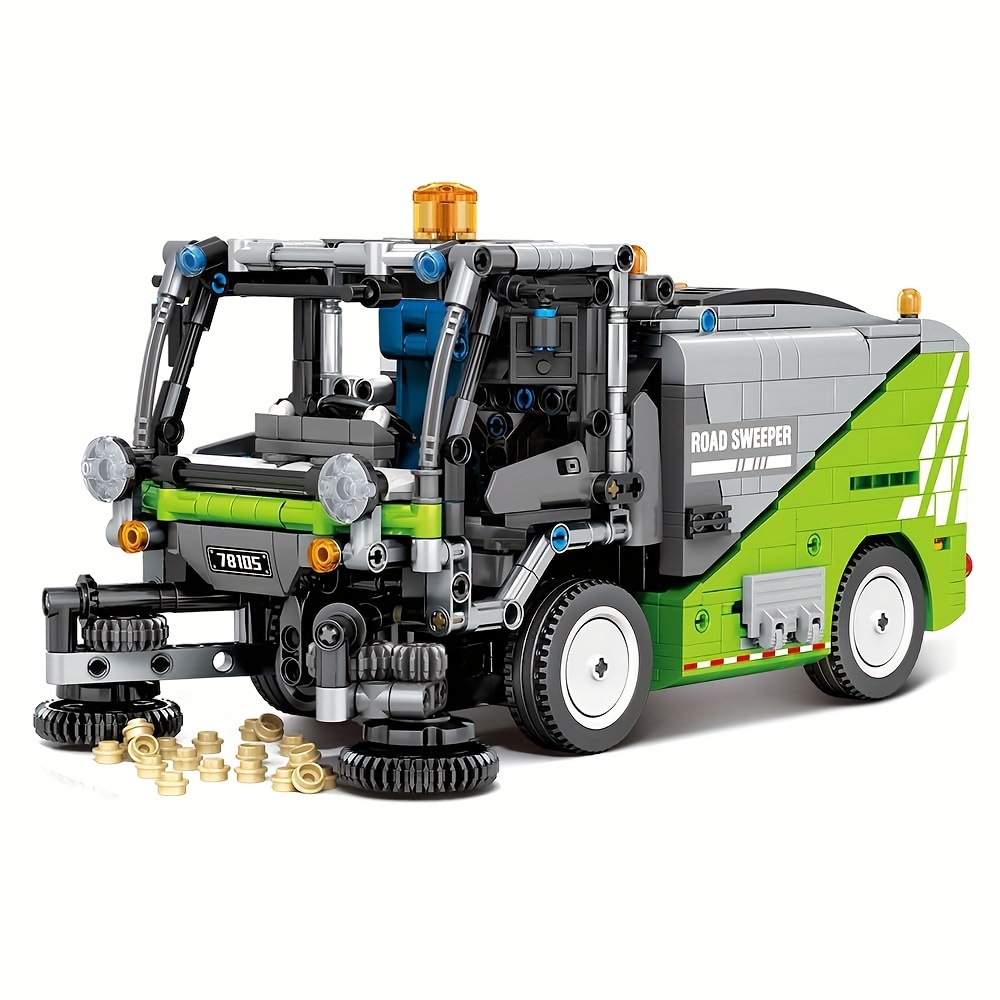 

City Sweeper Car Building Sets Toys Kit For Adult, Garbage Truck Building Car Model, A Gift For Compatible With Lego Sets, 899 Pieces