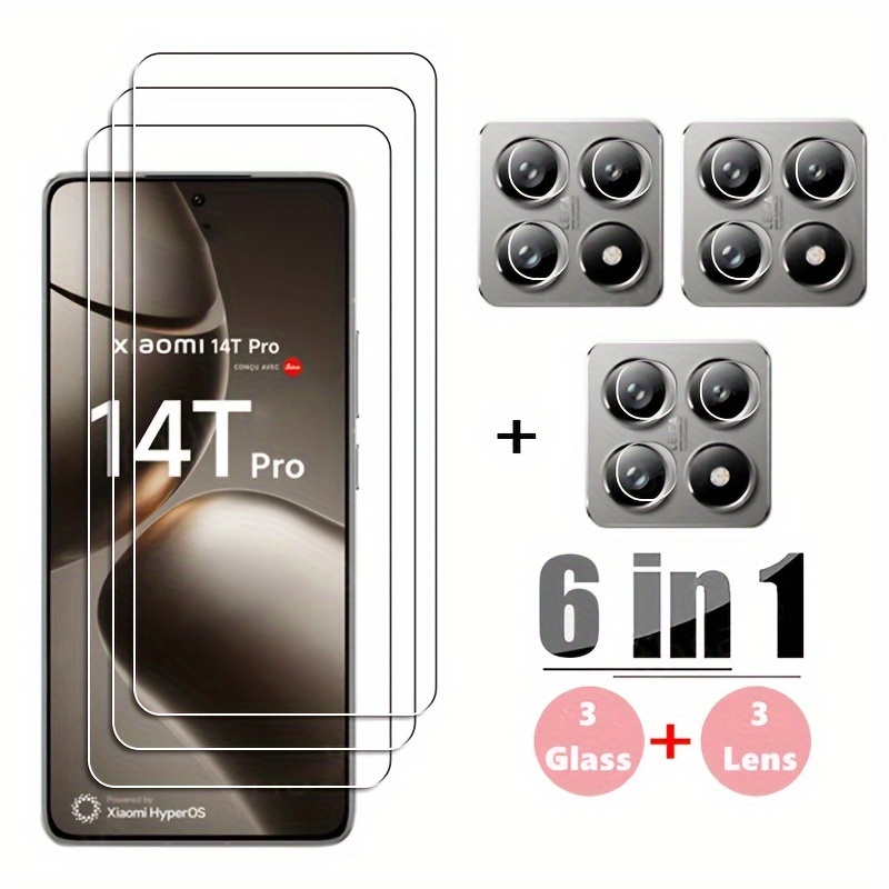 

Xiaomi 6-in-1 Tempered And Film Set, 9h Hardness, , , Oleophobic , For Mi 14t/14t Pro -