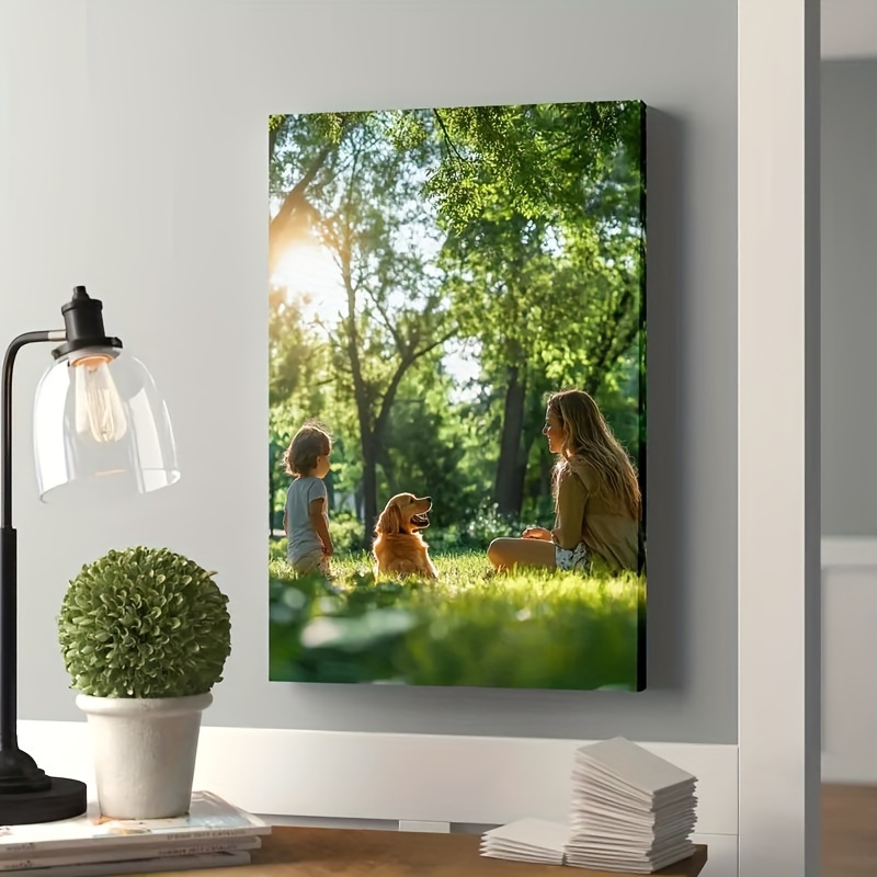 

Personalized Wood- Canvas Art - Custom Pet, Animal & Family Photo Wall Decor - 11.8"x15.7, Room Decor