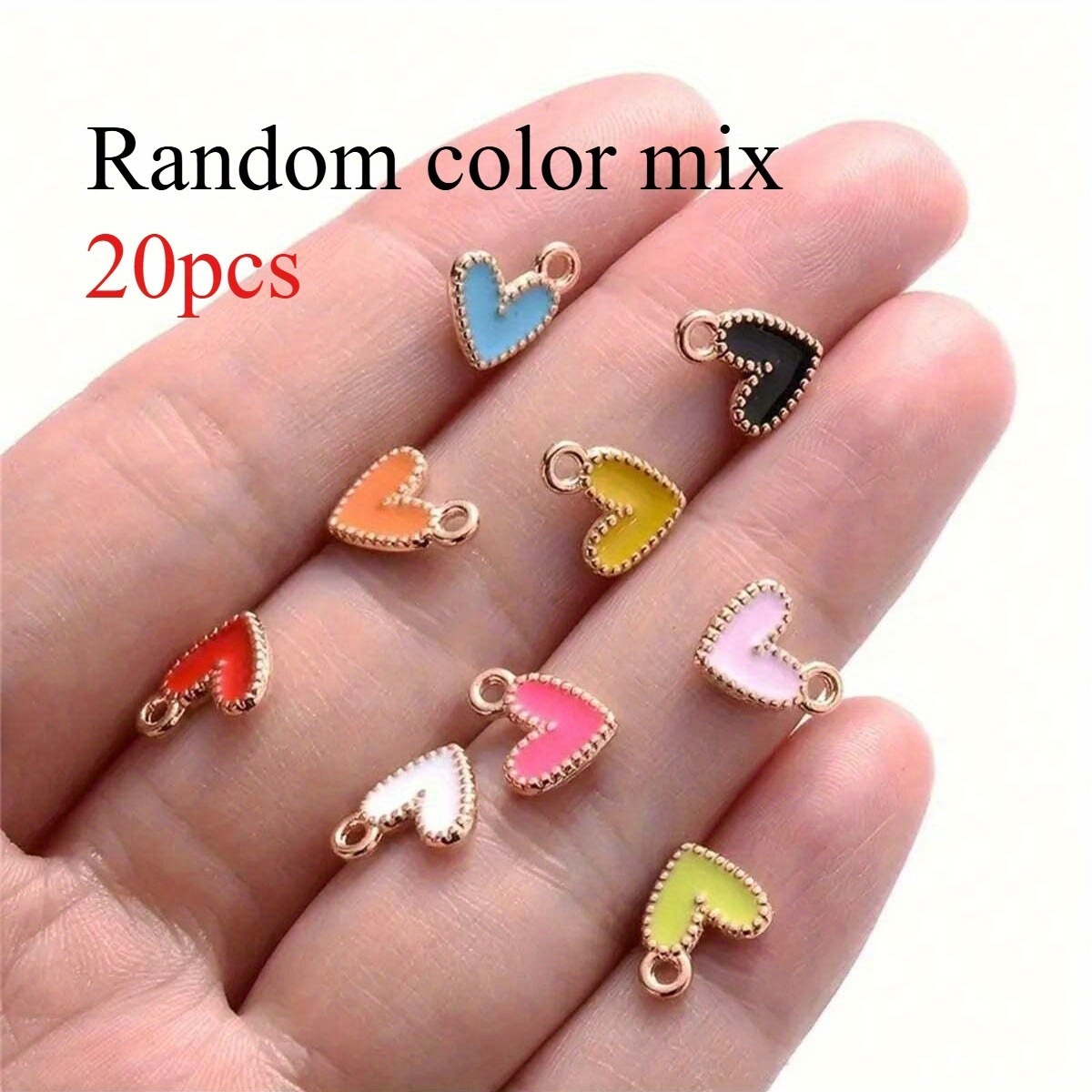 TEMU Paquete de 20 Colgantes de Esmalte con Forma de , Accesorios de Encanto Romántico para Pendientes, Pulseras, Collares DIY, Decoraciones para de