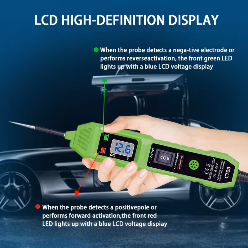circuit tester 6 24v automotive electric circuit tester with voltage display led light with a buzzer power circuit probe kit for all vehicles Product details 2