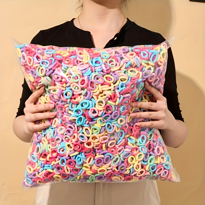 Juego de 118 piezas, Ligas para el pelo tipo caramelo súper elásticas, Serie de colores dopamina que no dañan el cabello, Mezcla de colores surtidos