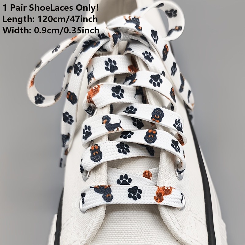 E-shop 1 Paar süße Dackel-Schuhbänder mit Aufdruck, hochelastische, austauschbare Schnürsenkel, geeignet für Canvas-Schuhe, Sneaker und Freizeitschuhe,