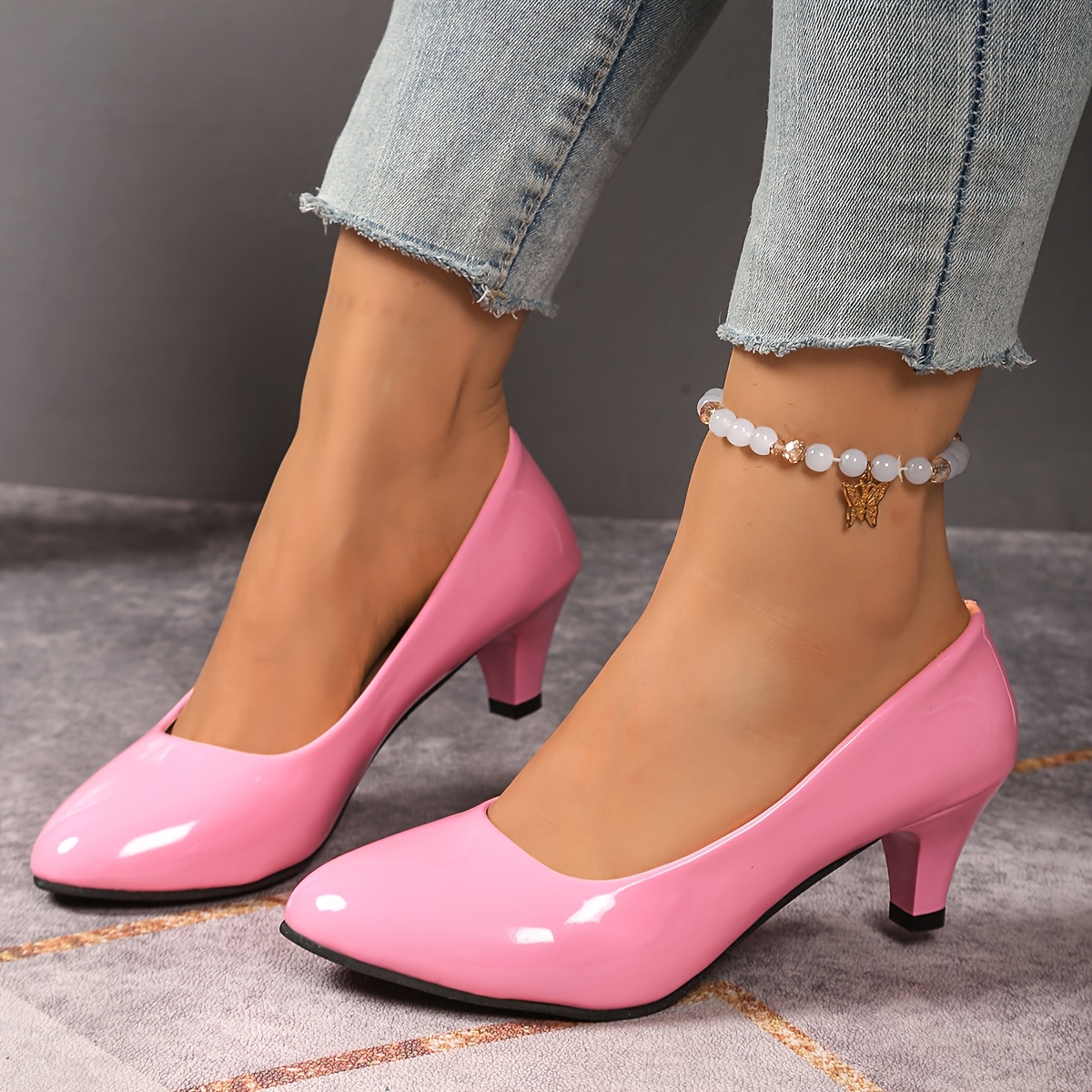 ladies pink dress shoes Girls Geppettos Patent Mary Jane Snap Closure Geppettos Neon Pink Patent Mary Jane Womens Pink Dress Shoes |