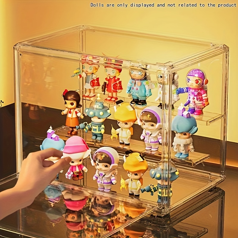 

Handcrafted Acrylic Display Case For Dolls & Mini Toys - Transparent Storage Box With Mystery Box Stand, Collectibles & Home Decor, Storage , Organizer