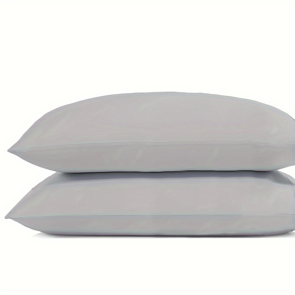 TEMU 2pcs Solid Color Pillowcases (no Pillow Insert), Soft Brushed Microfiber Envelope Pillowcases, Machine Washable Wrinkle Free Breathable Pillow Cover