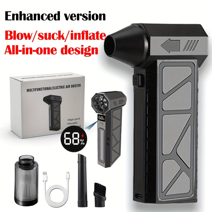 TEMU [ Set] Portable Blower, Handheld Fan Usb Fan -130000 Rpm Turbine Fan, Powerful , Suitable For Car Drying, Cleaning, Camping, Outdoor Barbecue, Blower Mini Blower Turbina De Aire 10000 Units