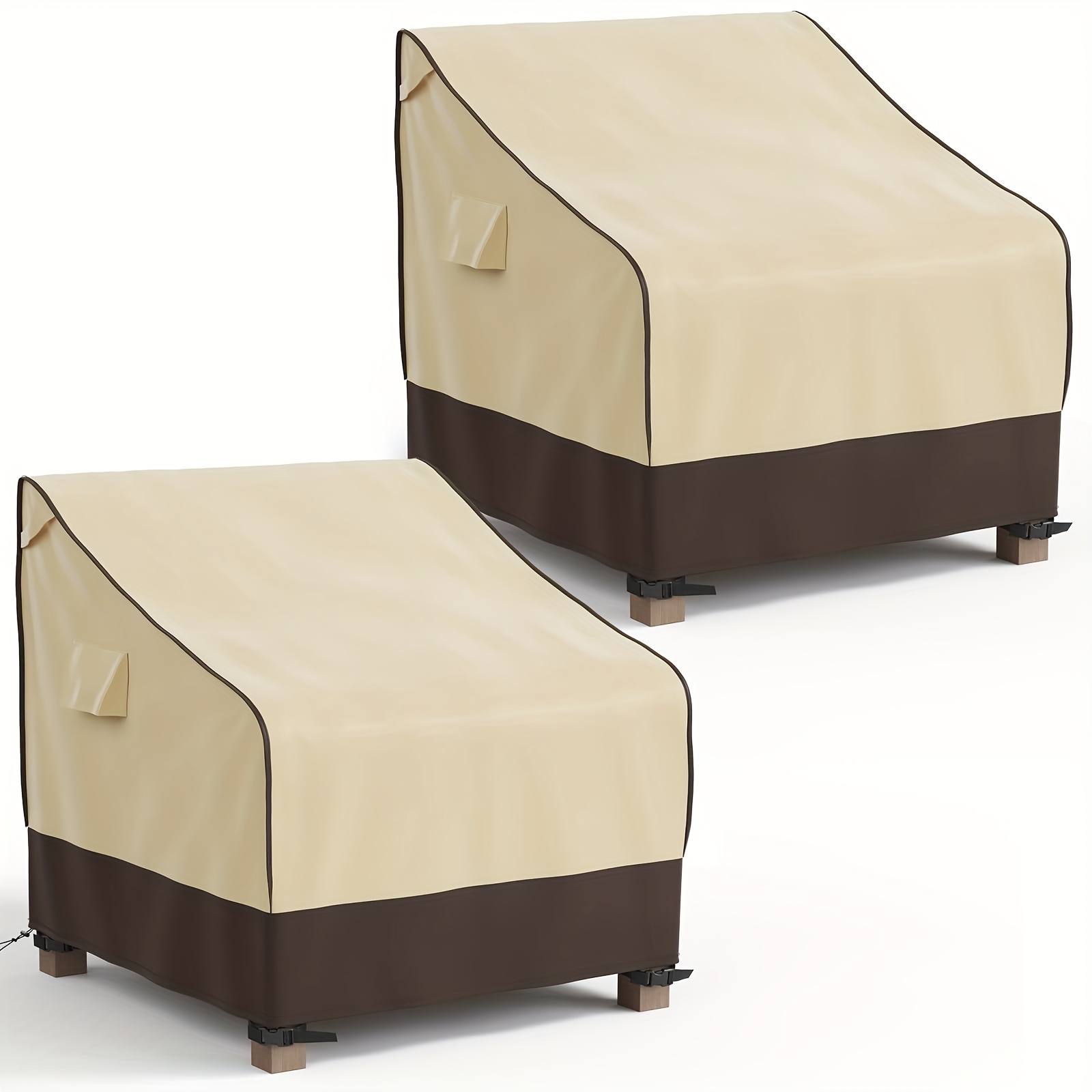 TEMU 2pcs 420d Waterproof, Outdoor Furniture Covers For Rocking & , Moisture-proof, Garden Chair Covers, Stool Covers, Sofa Covers All Weather