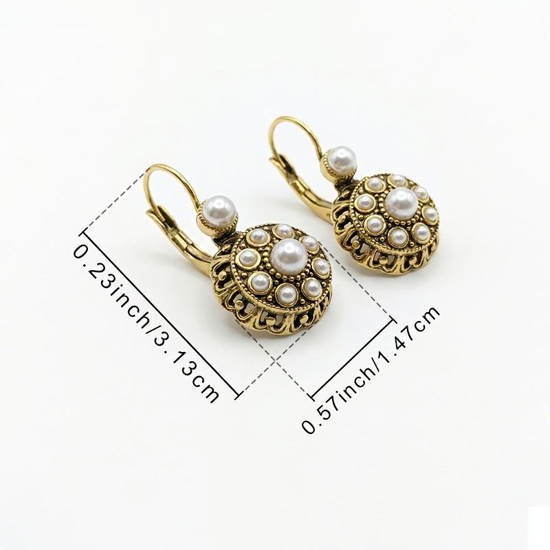 2pcs Exquisite Faux Pearl Drop Earrings for Women, Gift