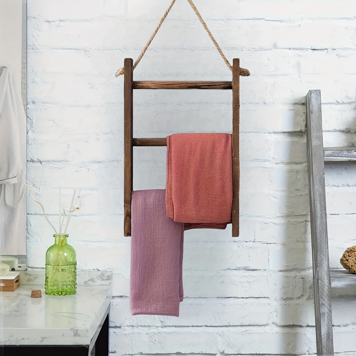 wall mounted towel scarf rack bathroom towel rack rustic Temu Canada