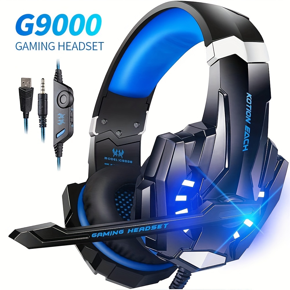 

Over-ear Gaming Headset With Noise-canceling Mic, Led Lights & Soft Memory Foam Earmuffs - Surround For Ps5/ps4/ One/switch/pc Mac - Design, Gaming Headphones