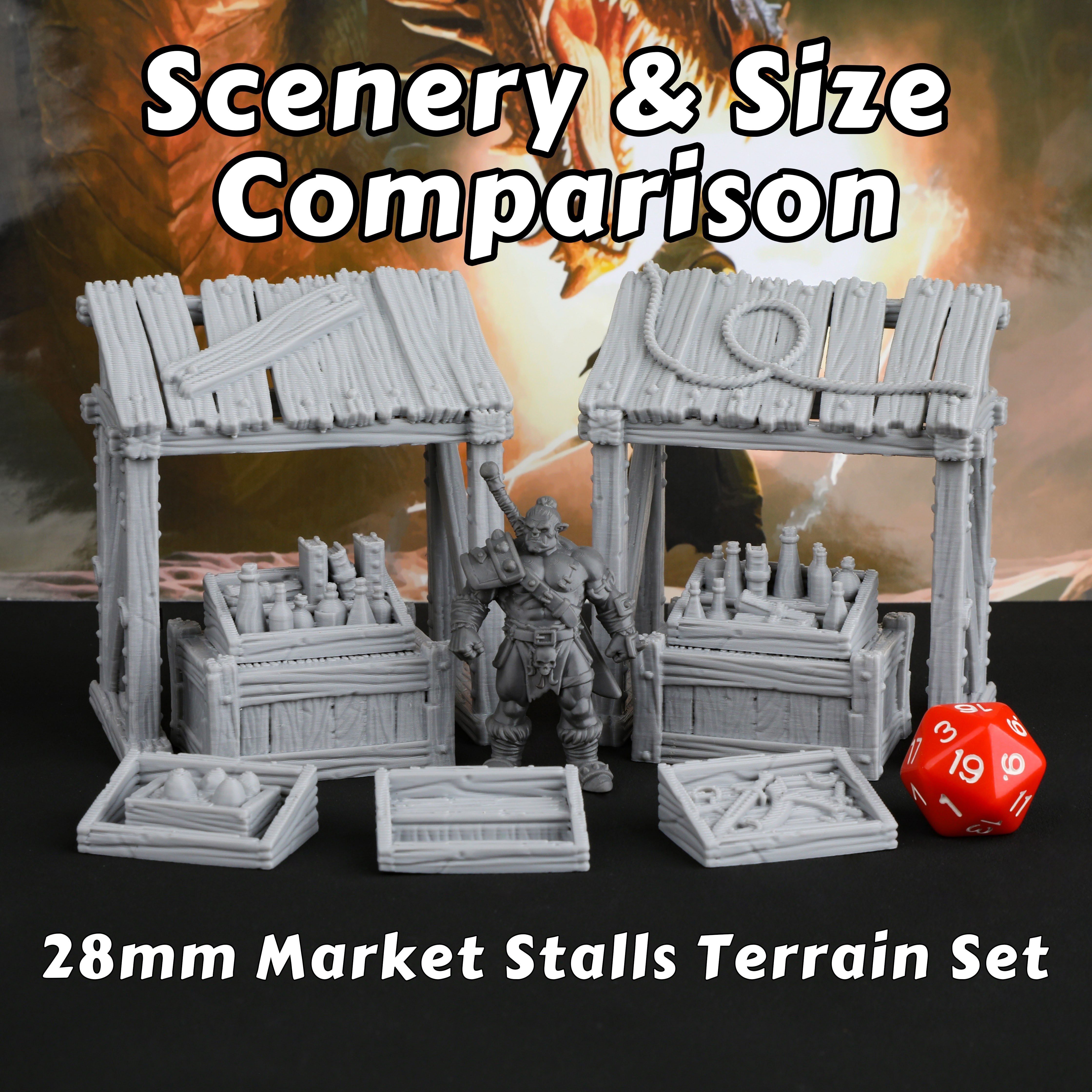 

3dmagic 1 Set 28mm D& Stalls , Plastic Rpg Role Playing Game Tabletop Accessories, Gift For Dm