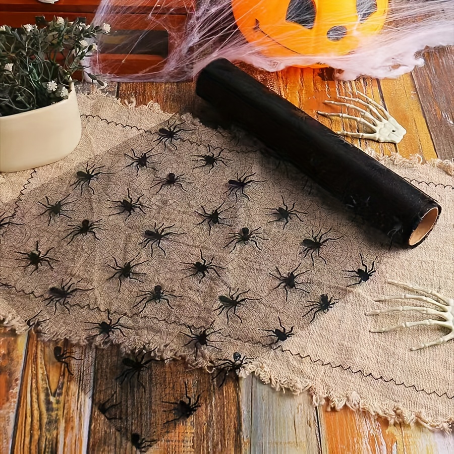 E-shop Eleganter Spinnennetz-Tischläufer - ., Halloween-Partydekoration, Metallisches Folien-Mesh für Veranstaltungen, Hochzeiten, Geburtstage &