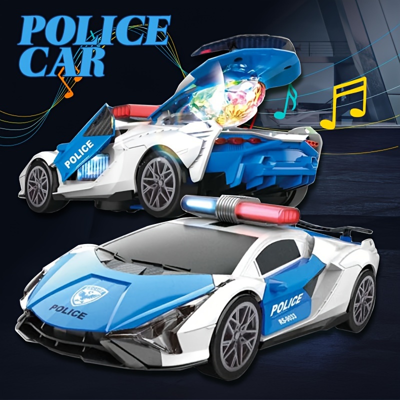 

Electric Universal Door Police Toy Car 360 Rotating Music Light Toy Car