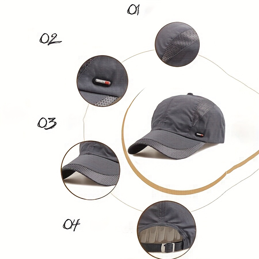 1pc Unisex Quick-Dry Baseball Cap, Versatile Sports Hat for All Seasons!