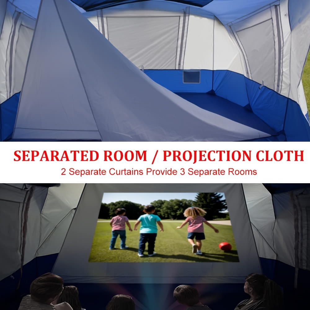 10 person tent waterproof multi room large tents with skylight removable portable huge cabin tent 2 doors with porch 4 mesh windows projection screen for camping temu Temu