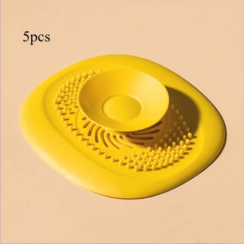 item picture 5pcs Set Kitchen Bathroom Sink Plug Shower Filter Drain Cover Plug Sink Filter Floor Drain Hair Catcher Floor Drain Set Bathroom Accessories Hairball Collector Bathtub Plug Sink Filter Drain Faucet Home Garden Accessories