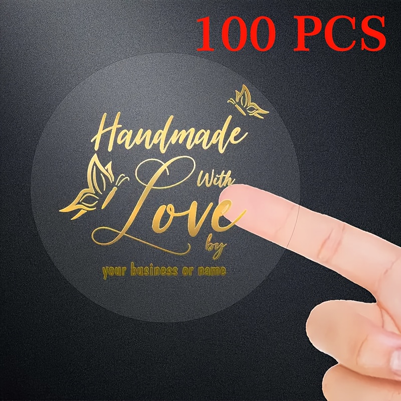 

Customizable Golden Transparent Stickers - "" Personalized Name & Address Labels, Vinyl, , Ideal For Glass Surfaces, Custom Stickers