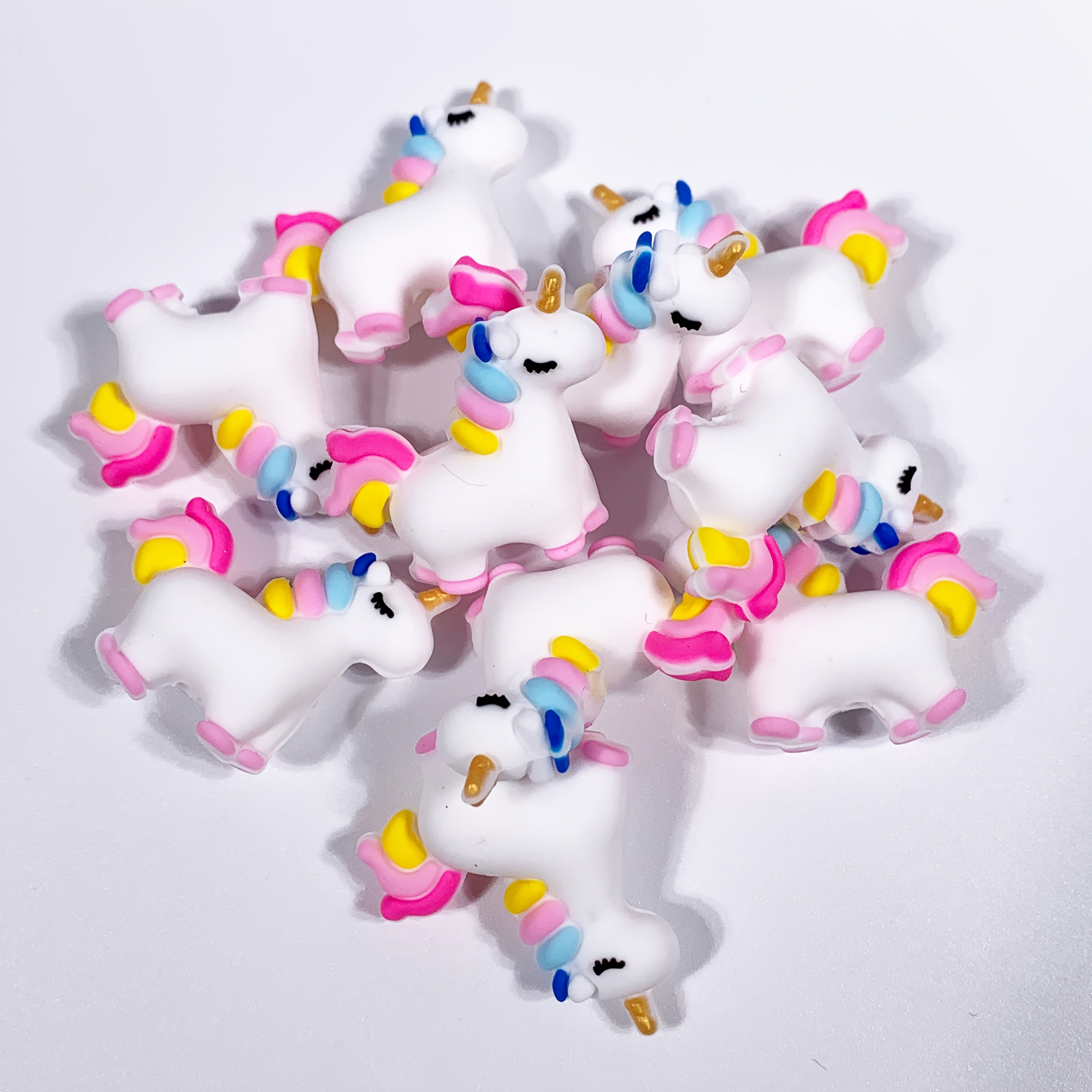 TEMU 10 Sets Of 3d Silicone Unicorn Beads Ideal For Crafting Jewelry - For Pens, Necklaces, And - Handmade Gift Collections For Jewelry Spacers And
