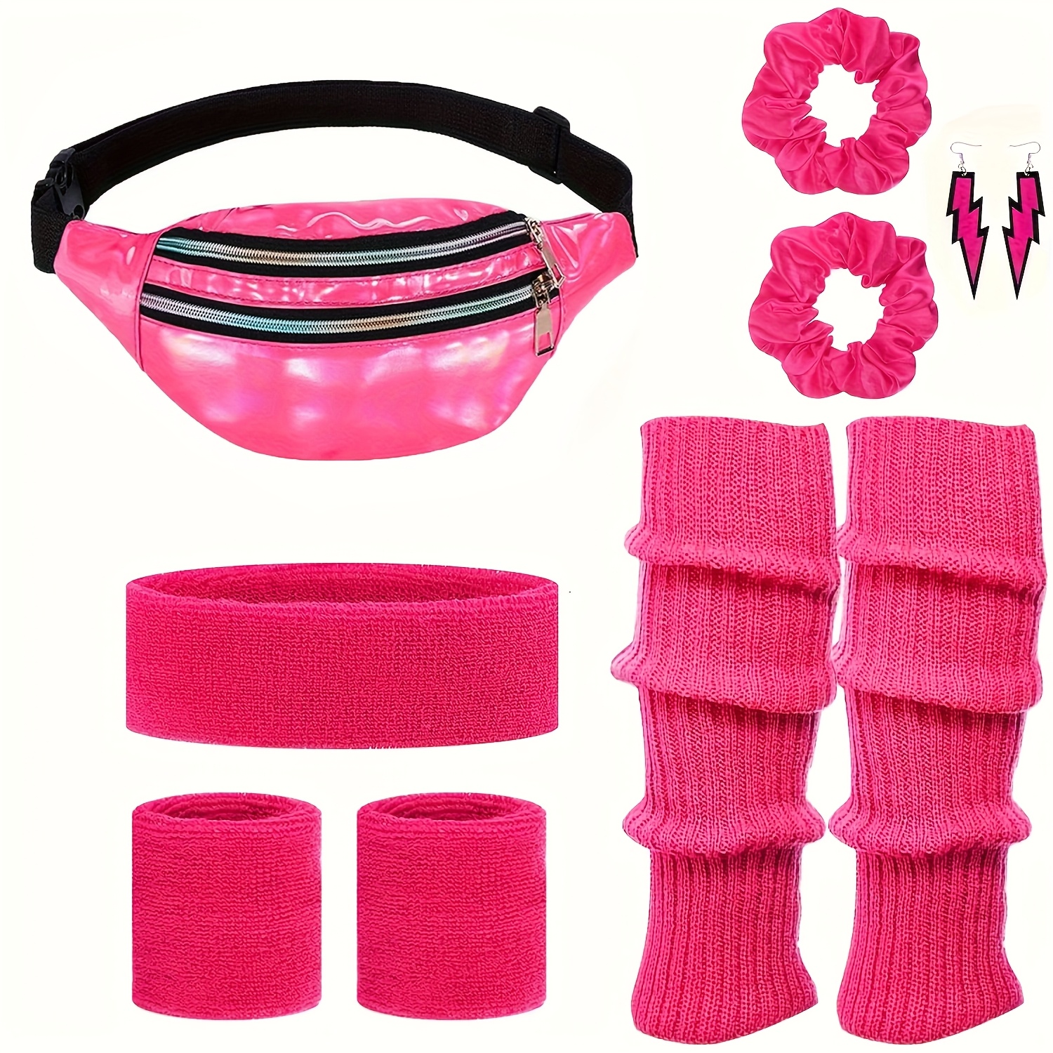 Conjunto De Accorios De Disfraz De Los Años 80 Para Mujer Y Niña, Guant De Rejilla, Calentador De Piernas, Faldas De Tutú, Traj De Fita Temáticos Retro De Los Años 80 - AliExprs