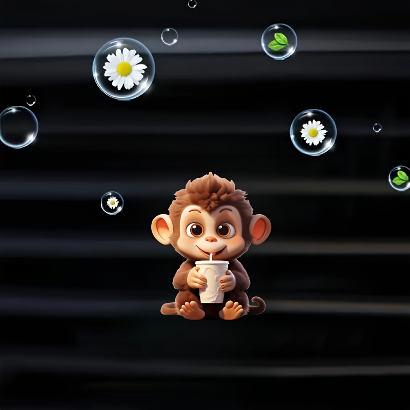 

1pc Cute Monkey Vehicle Air Vent Clip Freshener, Acrylic Aromatherapy Diffuser, Vent Decoration Clamp With Balm/tablet/stick Scent Options, Stylish Auto Interior Accessory