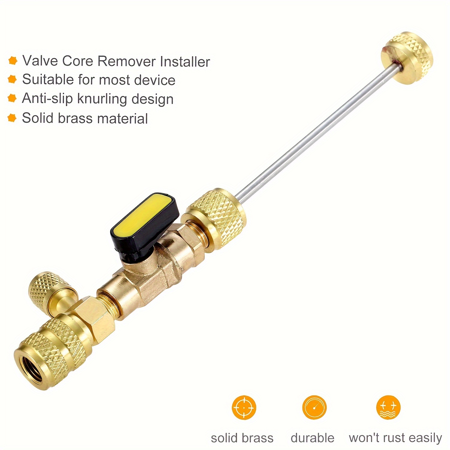 

Mythtiger R410a R22 Hvac Schrader Valve Core Remover Installer Tool - Solid Brass Air Conditioning Pipeline Maintenance Kit With Anti-slip Design, Tail Operation Rotary Knob -