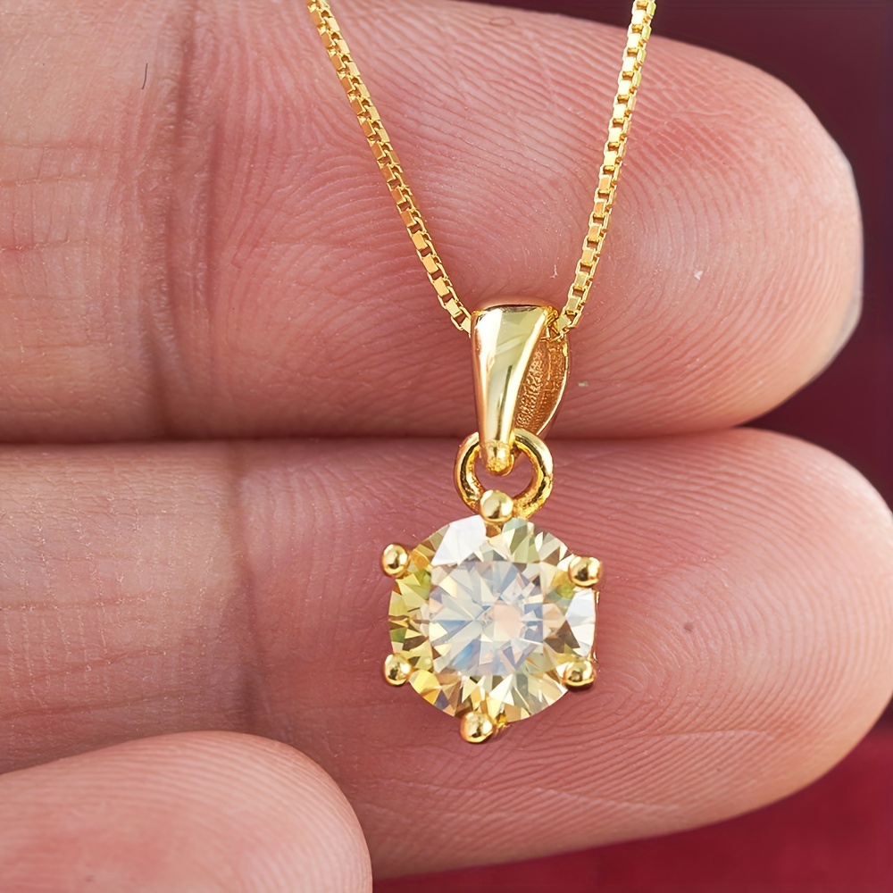 Women's 1CT Moissanite Pendant Necklace — Elegant Gift
