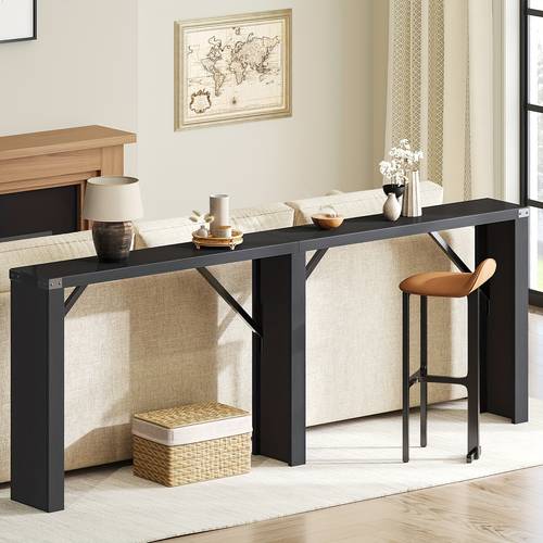 70 8 78 8 long console table narrow sofa table skinny behind couch tables entryway table for hallway living room black